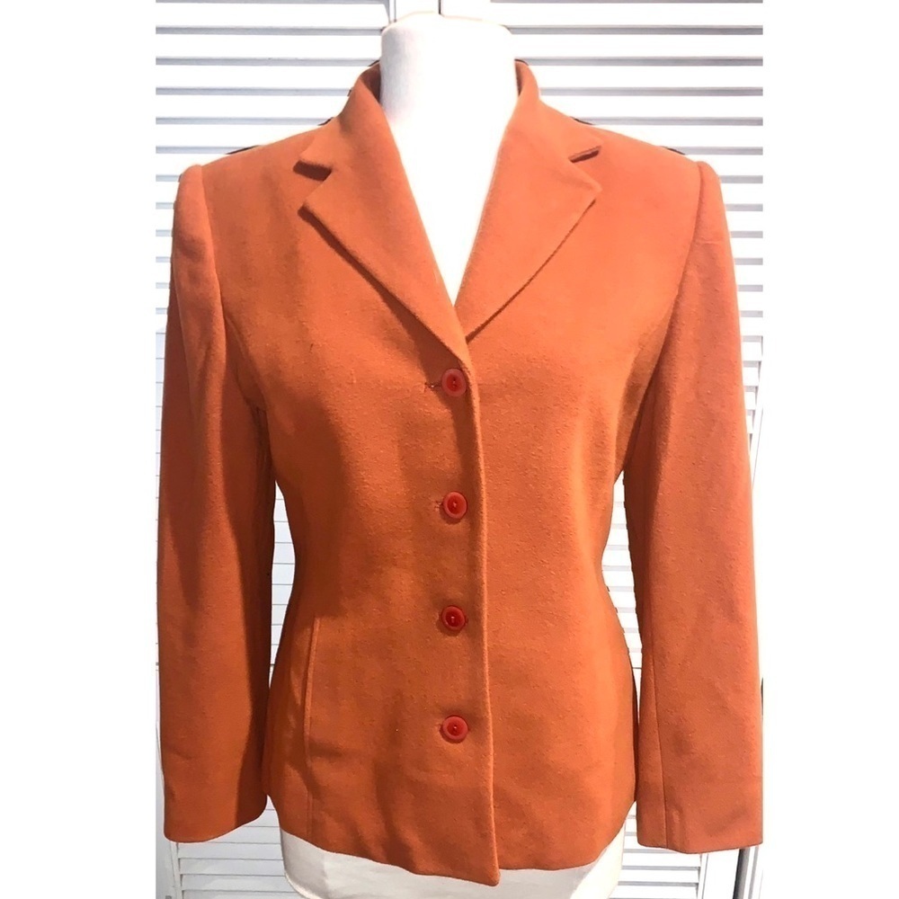 Tribal Burnt Orange wool/cashmere blend Blazer Women’s size 8 - Picture 1 of 9